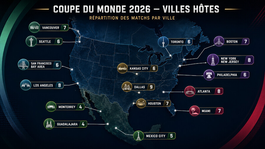 Les stades de la coupe du monde