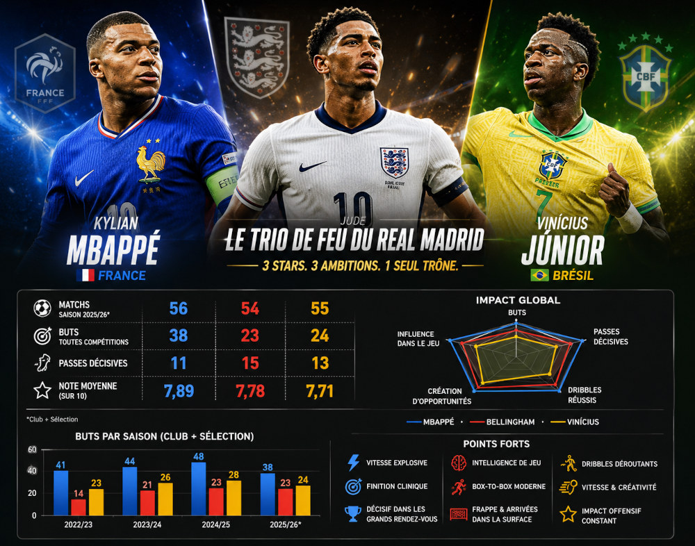 Le duel Mbappé Vinicius Bellingham