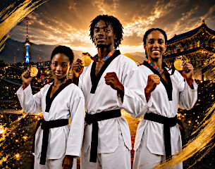 Taekwondo: trois combattants guadeloupéens médaillés d’or en Corée du Sud
