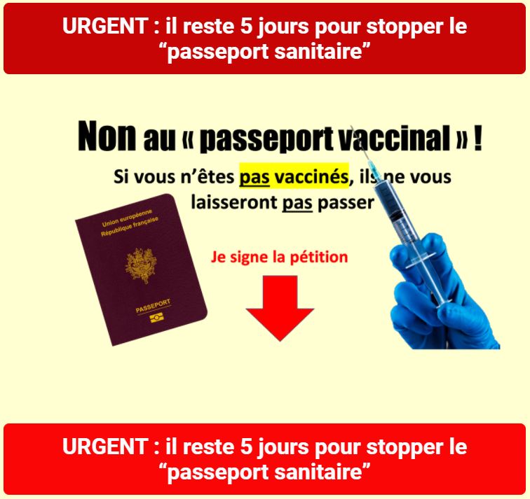 VIP Crossin - Pétition nationale contre le certificat numérique ou "passeport vaccinal"