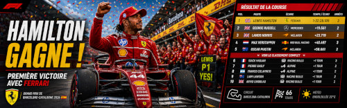 Lewis Hamilton triomphe avec Ferrari à Barcelone