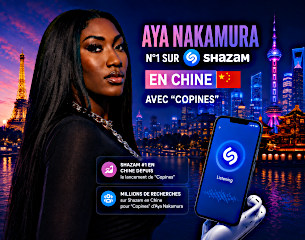 Aya numéro 1 sur Shazam en Chine